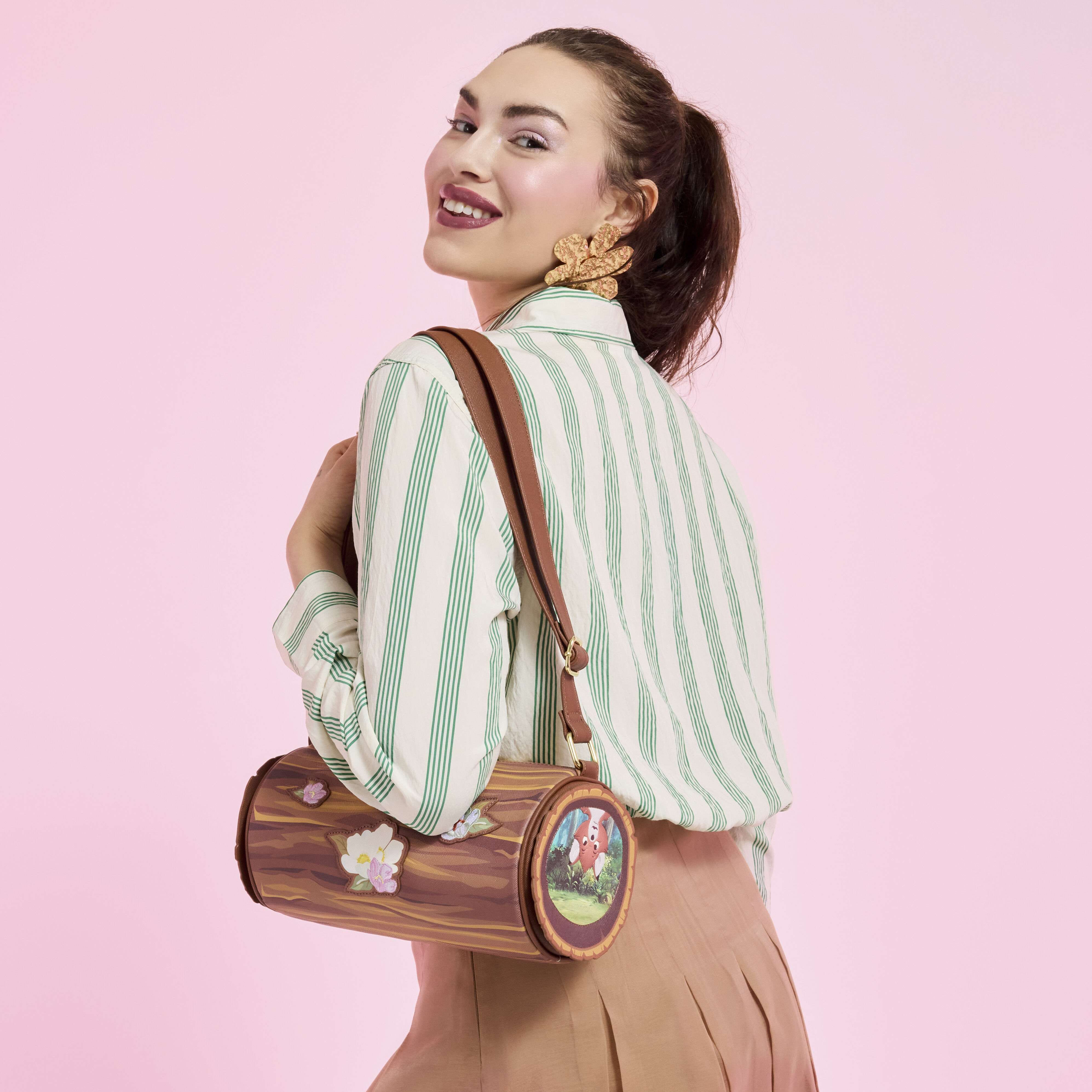 The Fox and the Hound Forest Floral Log Figural Crossbody Bag